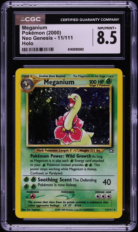 2000 Pokemon Neo Genesis Holo Meganium #11 CGC 8.5 NM-MT+