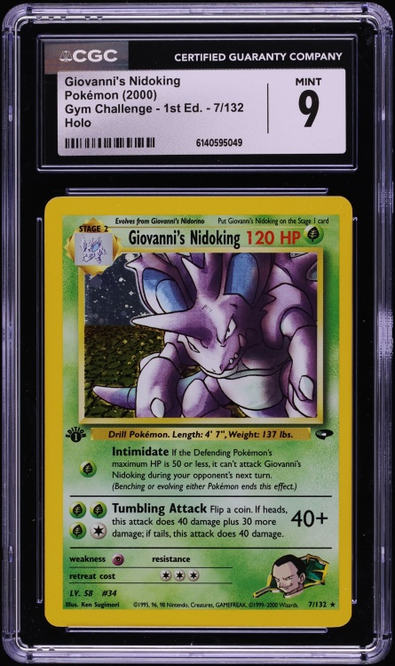 2000 Pokemon Gym Challenge 1st Edition Holo Giovanni's Nidoking #7 CGC 9 MINT