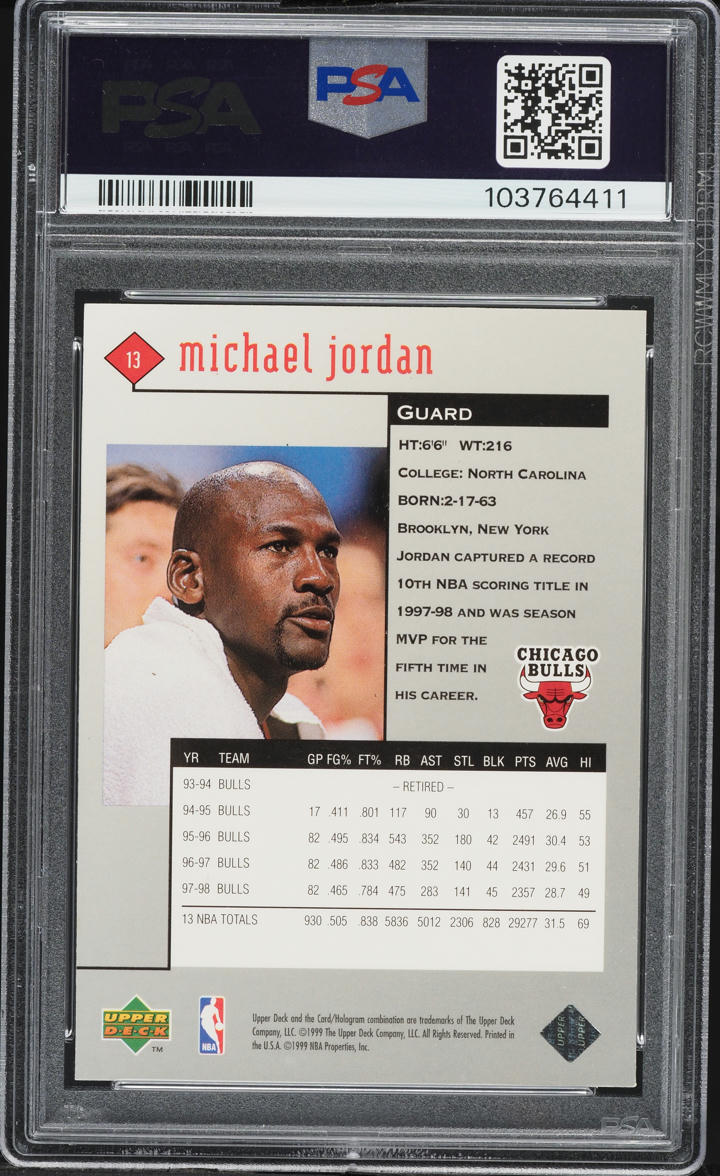 1998 Black Diamond Single Michael Jordan #13 PSA 7 NRMT