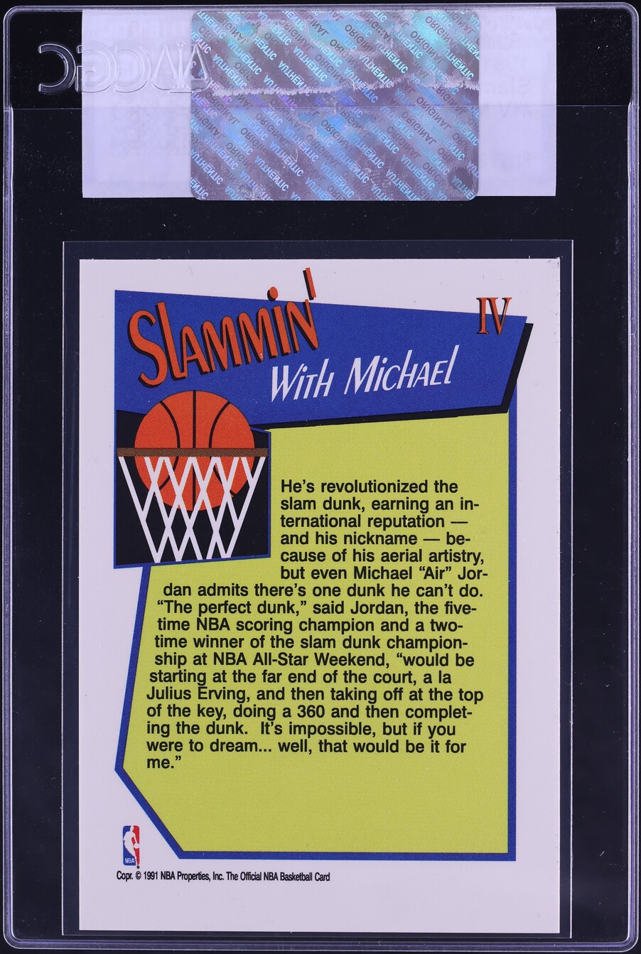 1991-92 Hoops Slam Dunk Michael Jordan #IV CGC AUTH