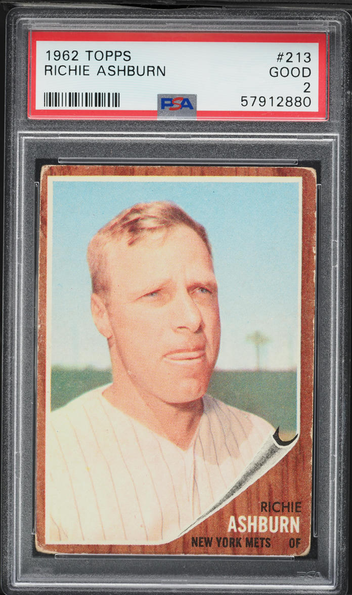 1962 Topps Richie Ashburn #213 PSA 2 GD