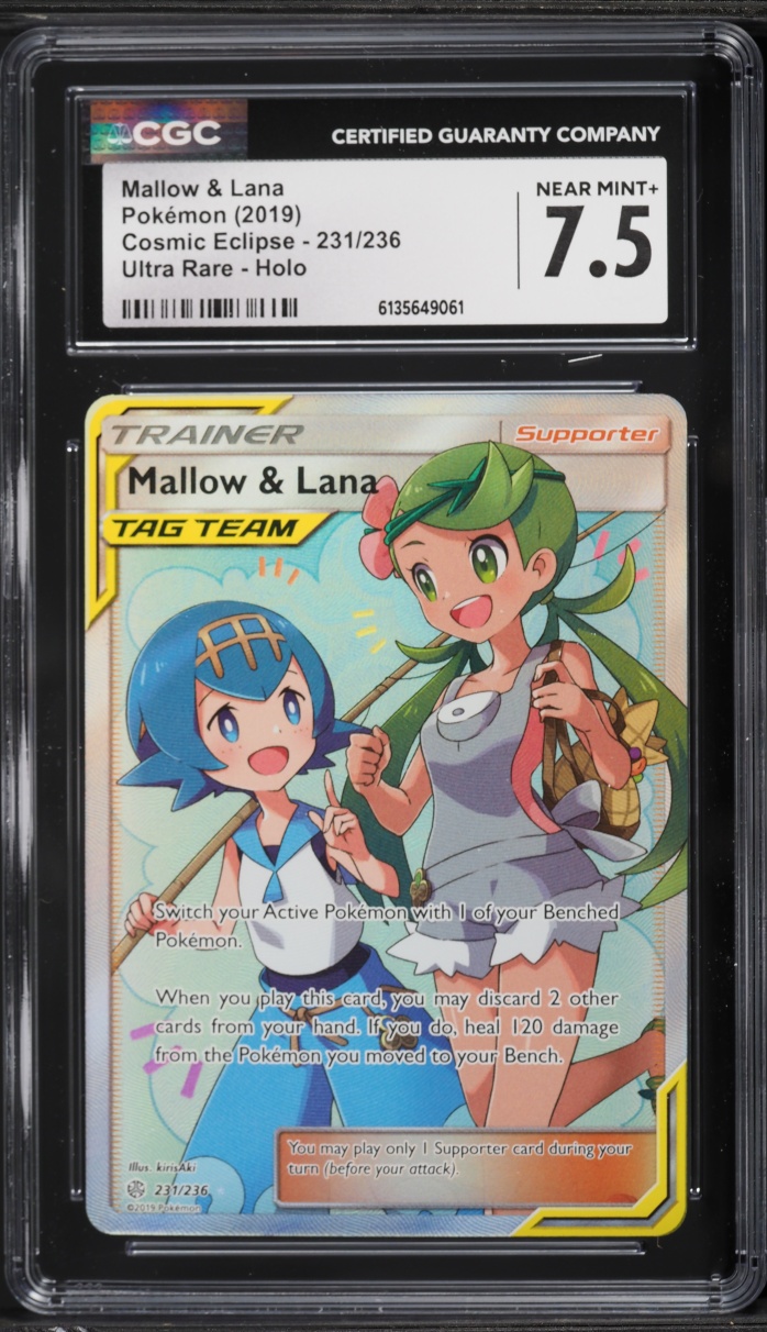 2019 Pokemon Sun & Moon Cosmic Eclipse Ultra Rare Mallow & Lana #231 CGC 7.5 NRMT+
