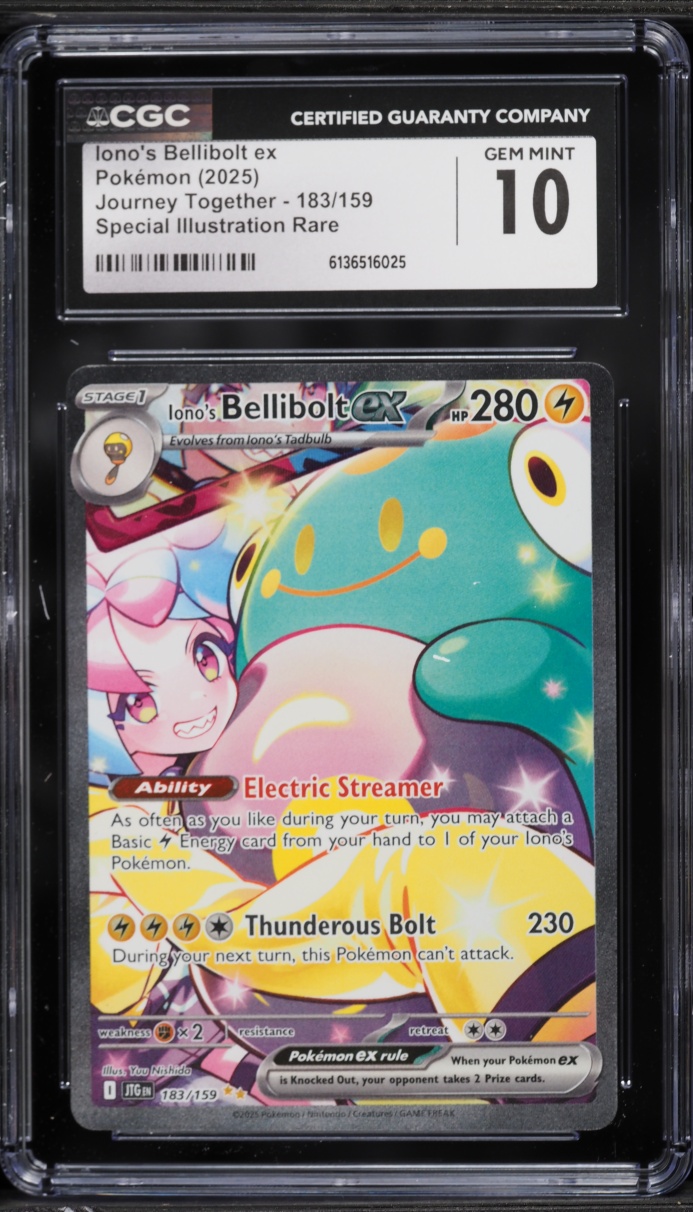 2025 Pokemon Scarlet & Violet Journey Together SIR Iono's Bellibolt EX #183 CGC 10 GEM MINT