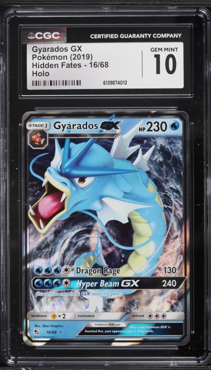 2019 Pokemon Sun & Moon Hidden Fates Holo Gyarados GX #16 CGC 10 GEM MINT