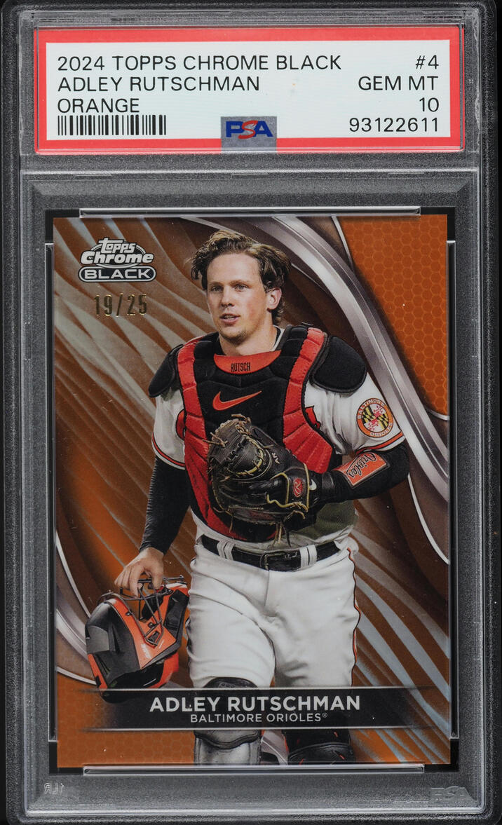 2024 Topps Chrome Black Orange Refractor Adley Rutschman /25 #4 PSA 10 GEM MINT