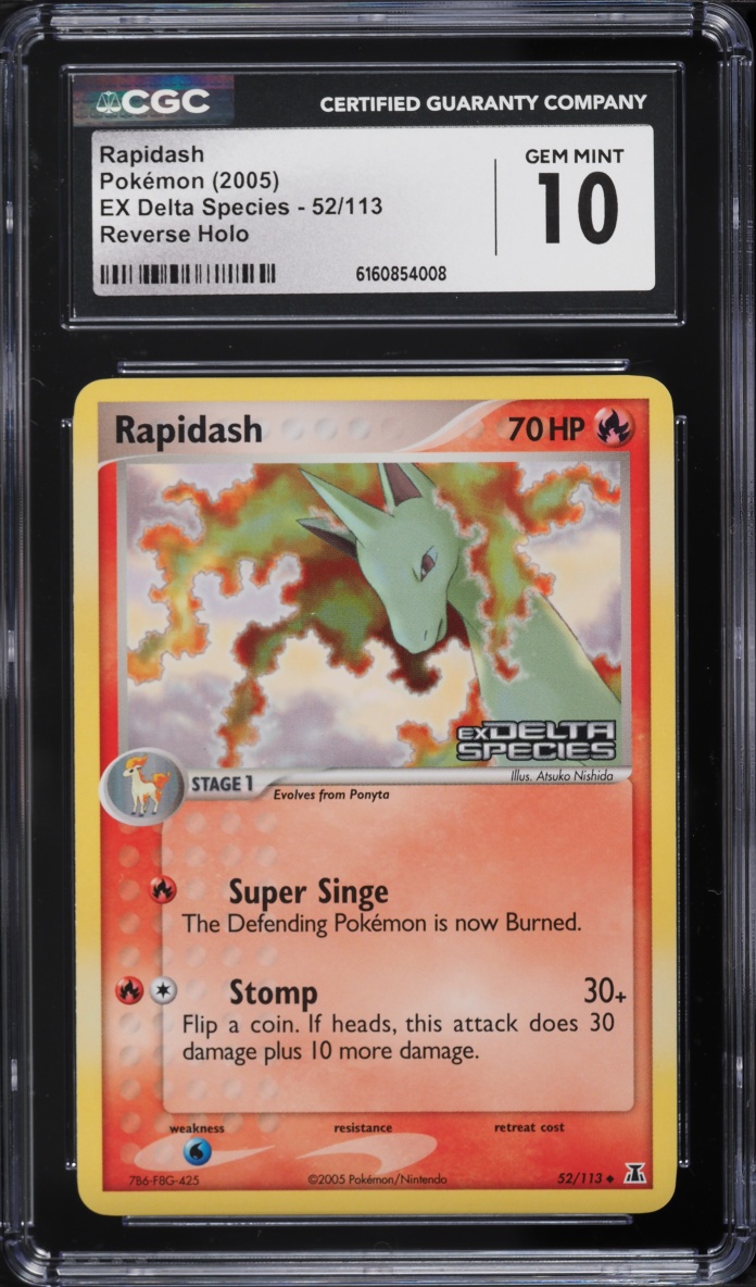2005 Pokemon EX Delta Species Reverse Holo Rapidash #52 CGC 10 GEM MINT