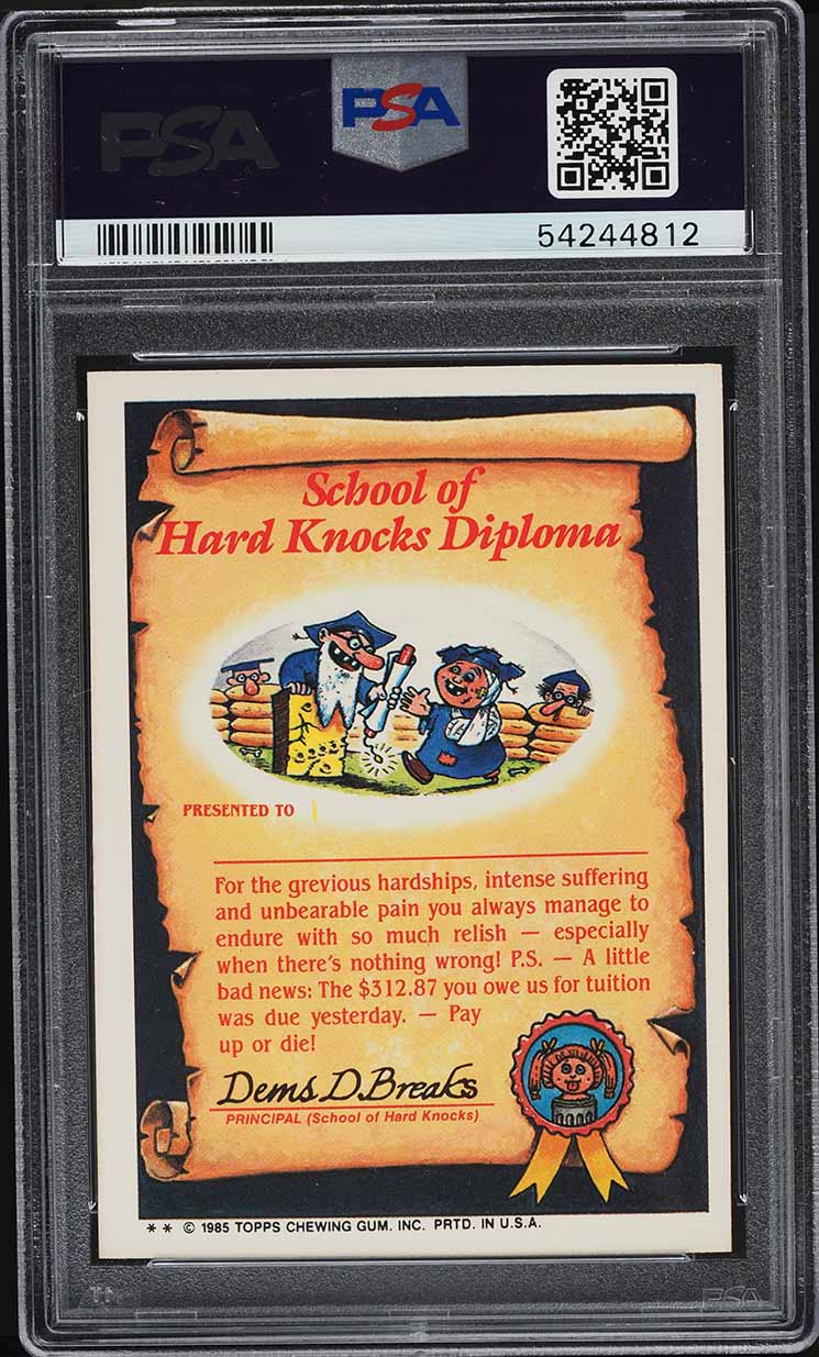 1985 Topps Garbage Pail Kids Stickers Schizo Fran #49b PSA 9 MINT