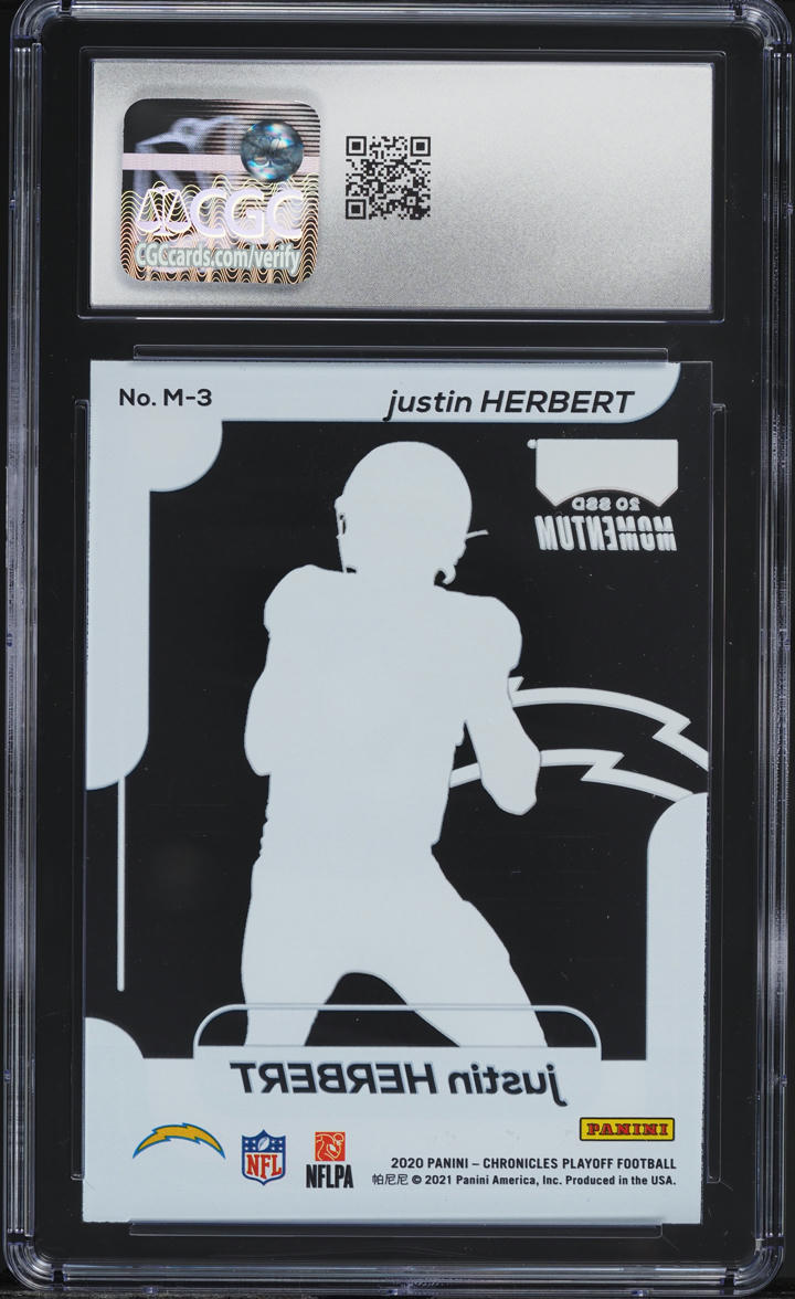 2020 Panini Chronicles Playoff Momentum Justin Herbert #M-3 CGC 10 GEM MINT