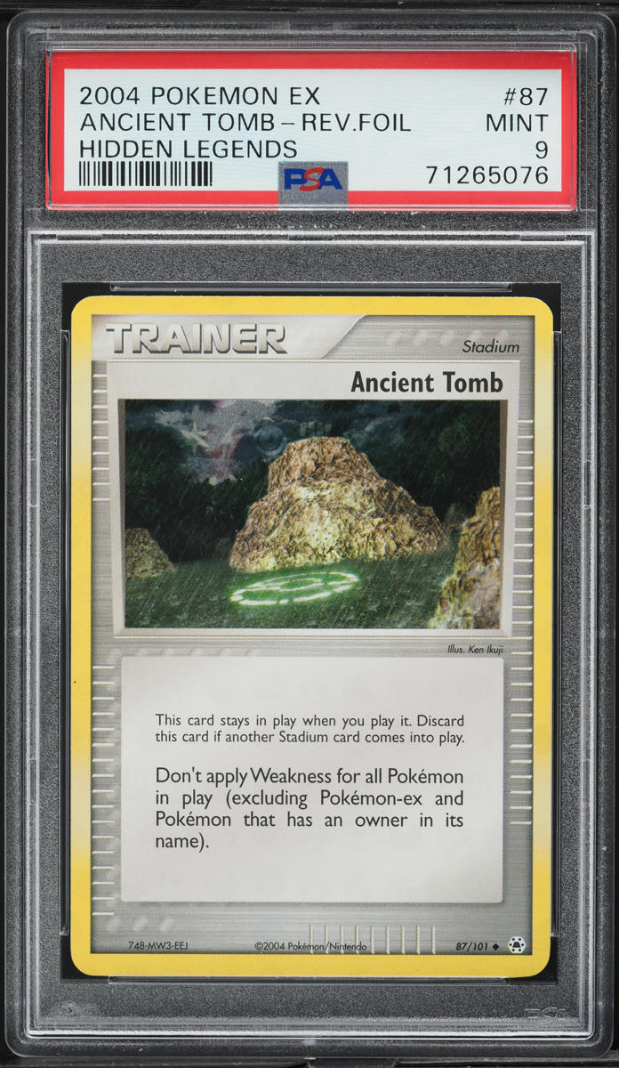 2004 Pokemon EX Hidden Legends Reverse Holo Ancient Tomb #87 PSA 9 MINT