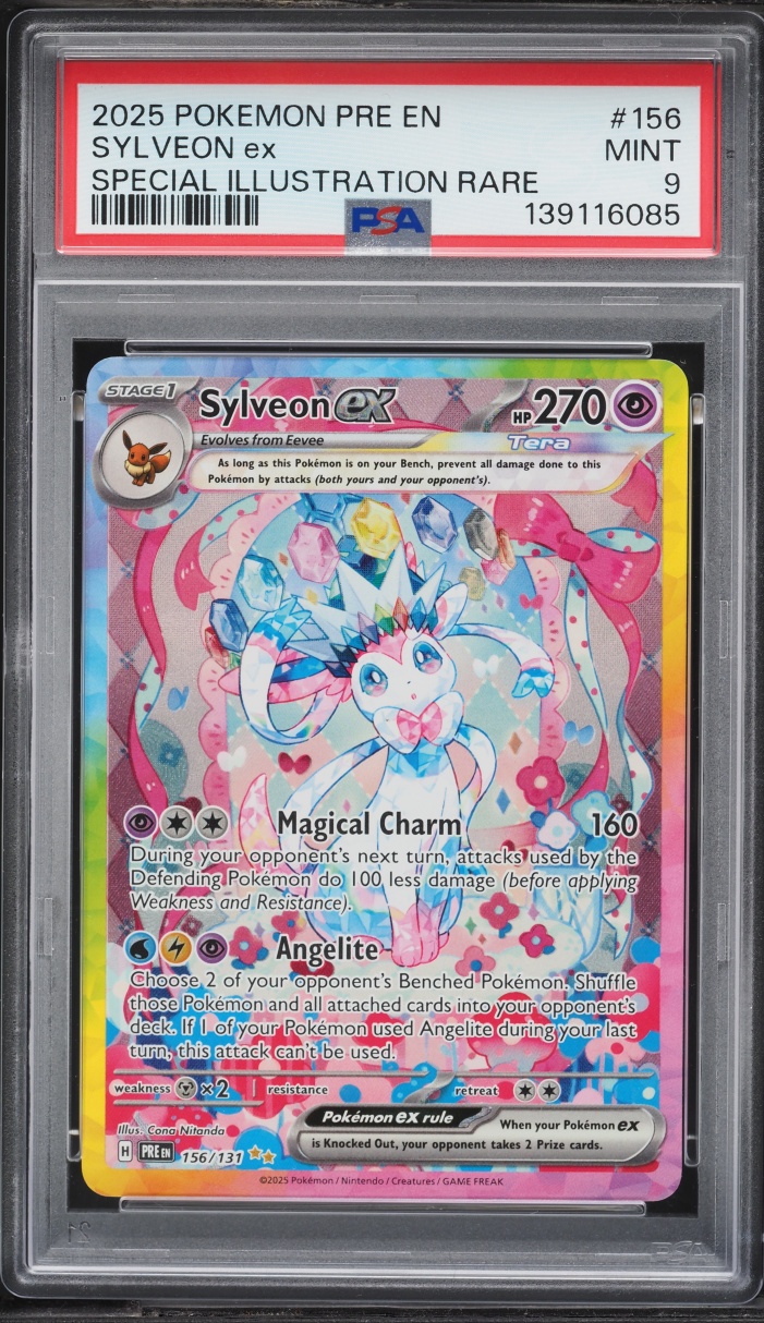2025 Pokemon Scarlet & Violet Prismatic Evolutions SIR Sylveon ex #156 PSA 9 MINT