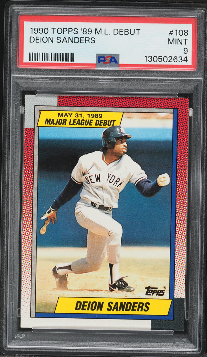 1990 Topps '89 Major League Debut Deion Sanders ROOKIE #108 PSA 9 MINT