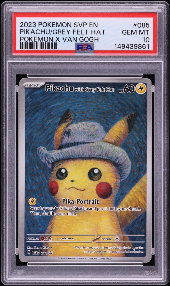 2023 Pokemon SV Promo Van Gogh Full Art Pikachu With Grey Felt Hat #85 PSA 10 GEM MINT