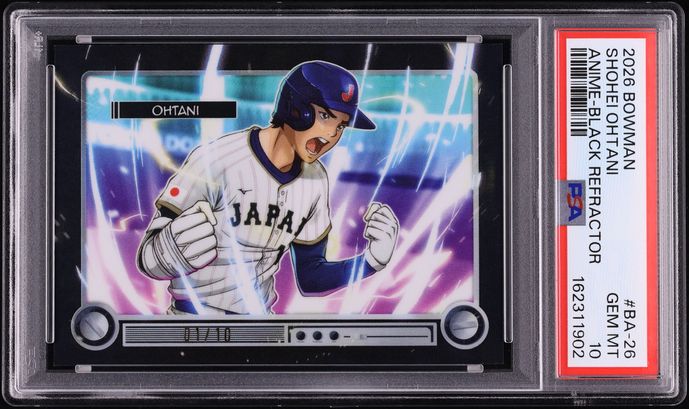 2026 Bowman Anime Black Refractor Shohei Ohtani 1/10 #BA-26 PSA 10 GEM MINT