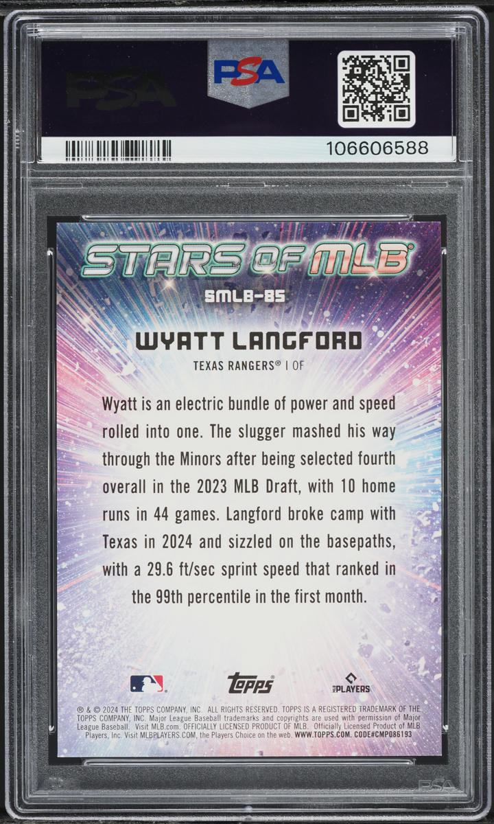 2024 Topps Stars Of MLB Update Wyatt Langford ROOKIE #SMLB-85 PSA 10 GEM MINT