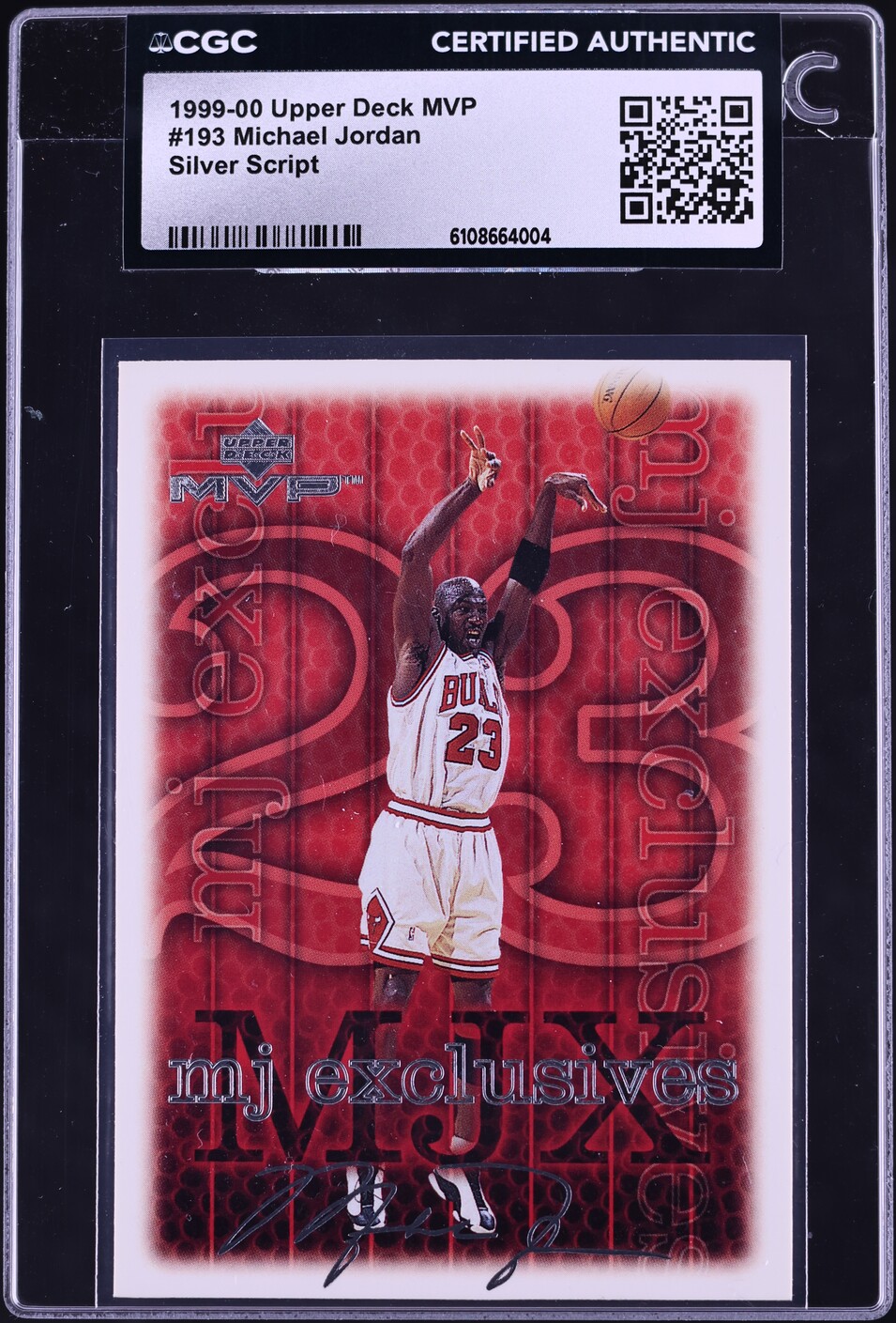 1999 Upper Deck MVP Silver Script Michael Jordan #193 CGC AUTH
