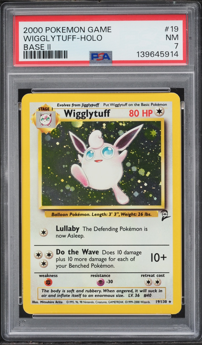 2000 Pokemon Base Set 2 Holo Wigglytuff #19 PSA 7 NRMT