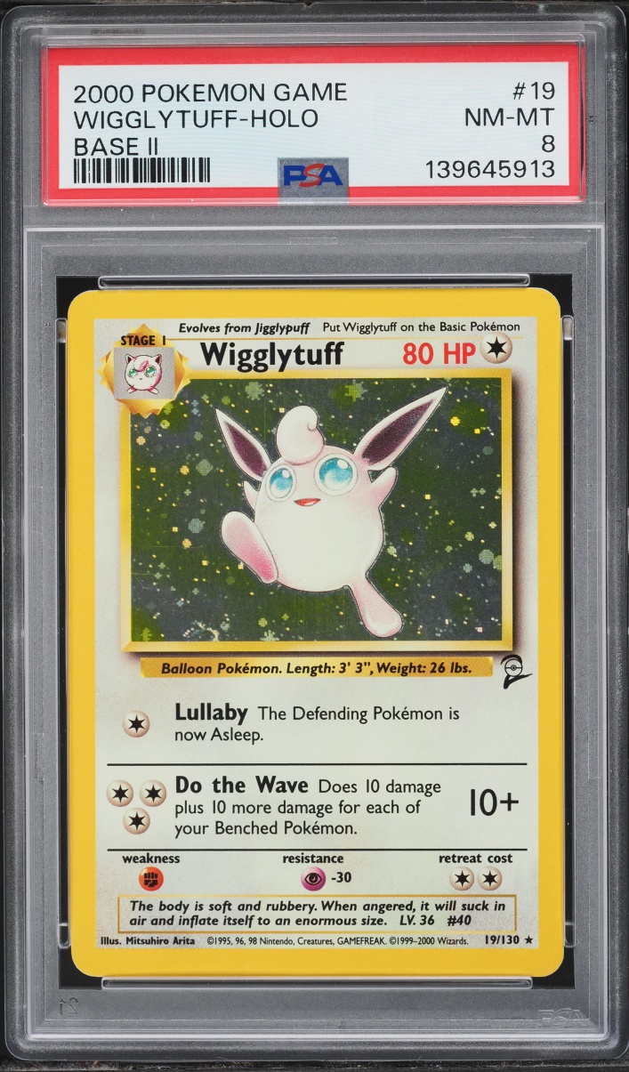 2000 Pokemon Base Set 2 Holo Wigglytuff #19 PSA 8 NM-MT
