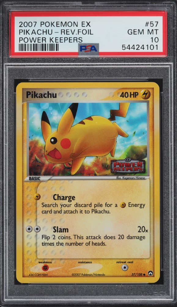 2007 Pokemon EX Power Keepers Reverse Holo Pikachu #57 PSA 10 GEM MINT