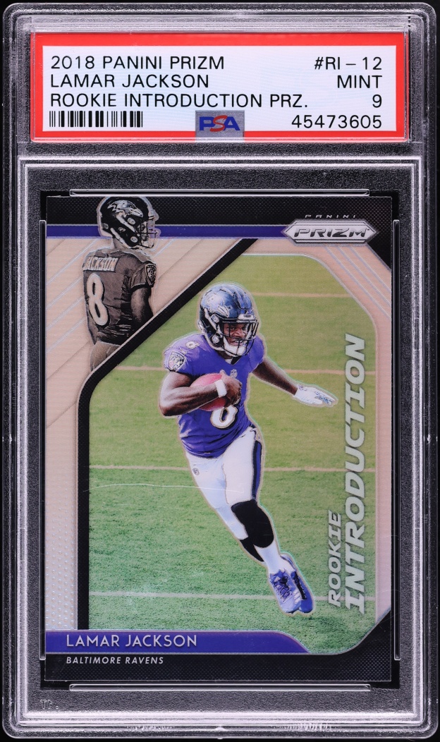 2018 Panini Prizm Introduction Lamar Jackson ROOKIE #RI-12 PSA 9 MINT - Photo 1