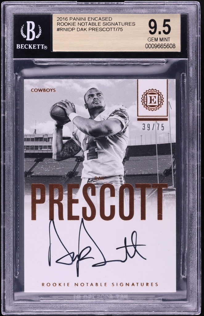 2016 Panini Encased Notable Dak Prescott ROOKIE AUTO /75 #RNI-DP BGS 9.5 GEM MINT - Photo 1