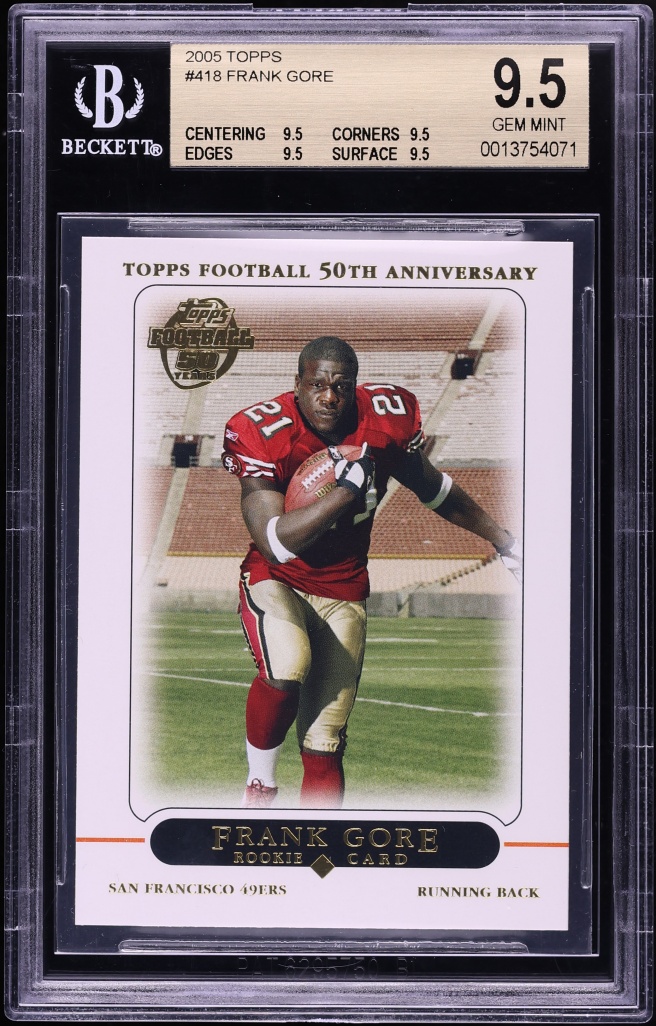 2005 Topps Football Frank Gore ROOKIE #418 BAS BGS 9.5 GEM MINT - Photo 1