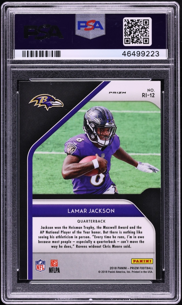 2018 Panini Prizm Introduction Lamar Jackson ROOKIE #RI-12 PSA 10 GEM MINT - Photo 2
