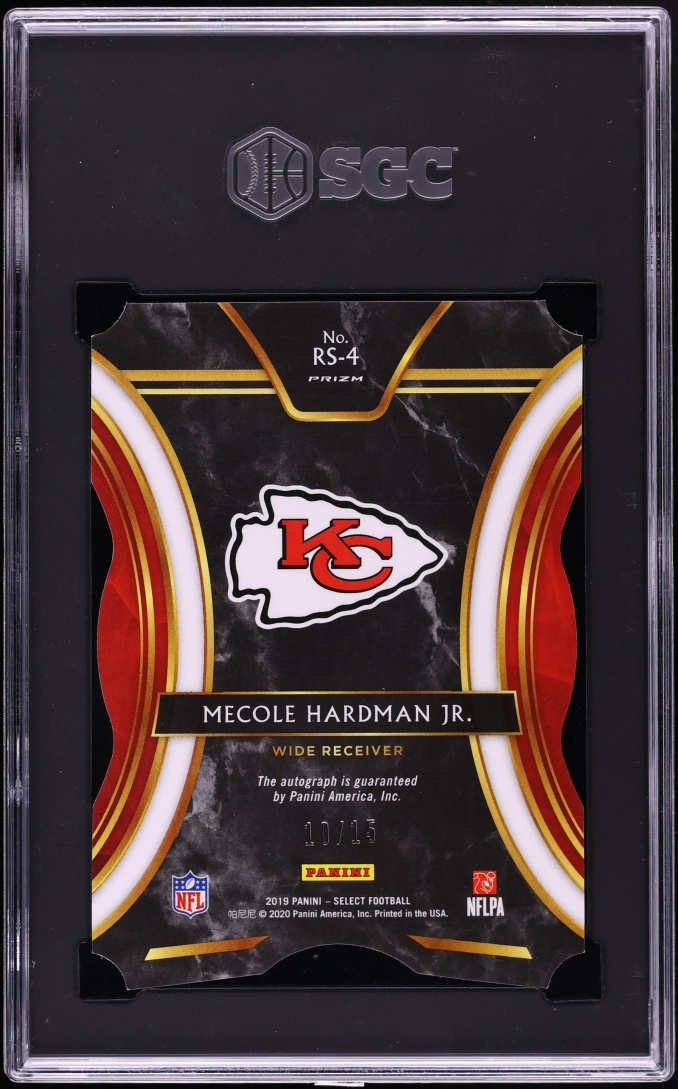 2019 Select Tie-Dye Die-Cut Prizm Mecole Hardman Jr. ROOKIE AUTO /15 #RS-4 SGC 9.5 MINT+ - Photo 2