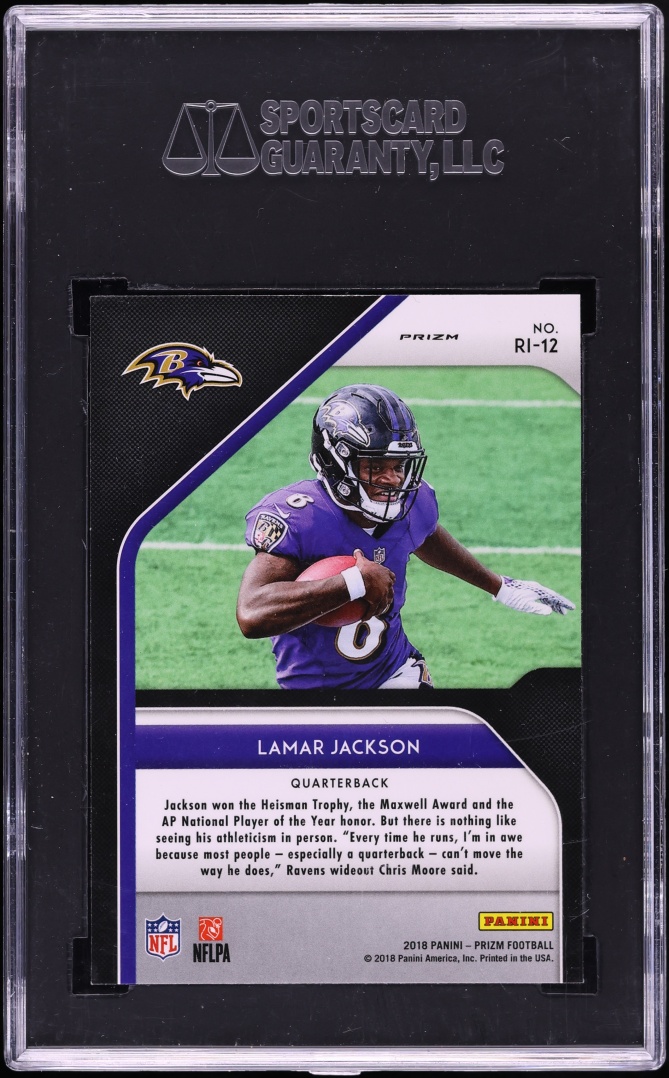 2018 Panini Prizm Rookie Introduction Lamar Jackson #RI-12 SGC 10 GEM MINT - Photo 2