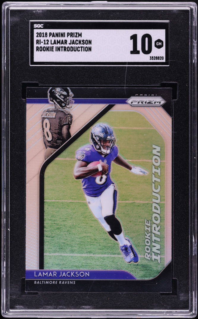 2018 Panini Prizm Rookie Introduction Lamar Jackson #RI-12 SGC 10 GEM MINT - Photo 1
