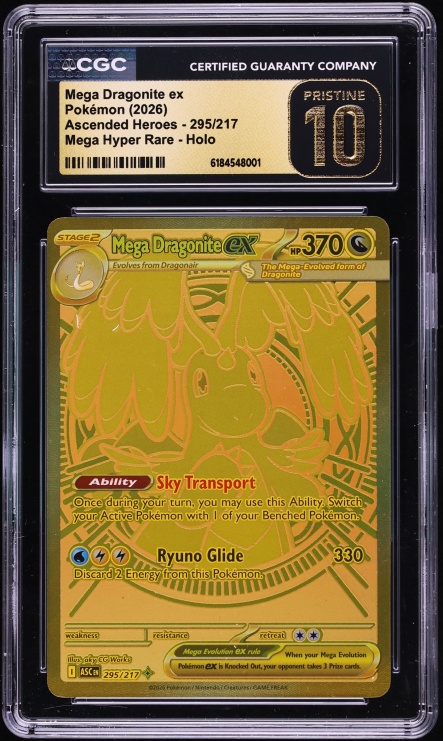 2026 Pokemon Mega Evolution Ascended Heroes MHR Mega Dragonite ex #295 CGC 10 PRISTINE