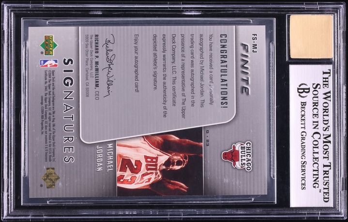 2004 Upper Deck Finite Signatures Michael Jordan AUTO #FS-MJ BGS 9 MINT - Photo 2