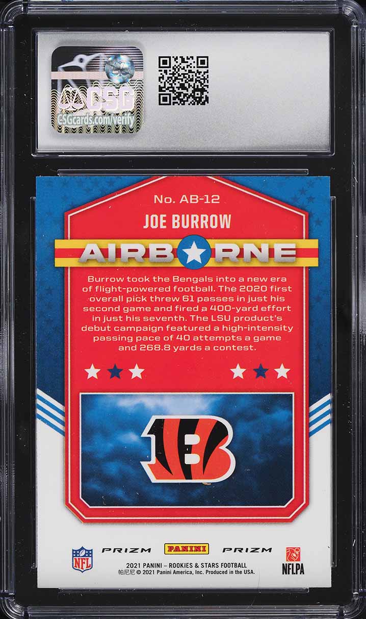 ⭐︎ALOB 2021 Panini Rookies & Stars Airborne Red Wave Prizm Joe Burrow #AB