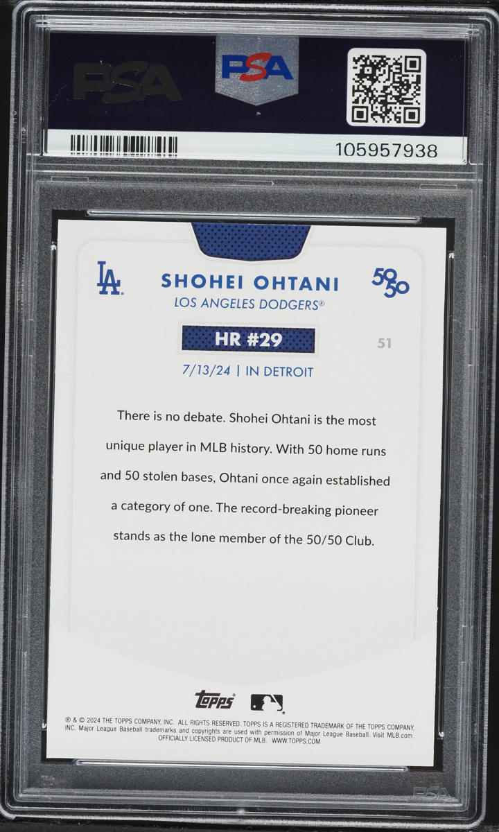 2024 Topps 50/50 Shohei Ohtani #51 PSA 9 MINT