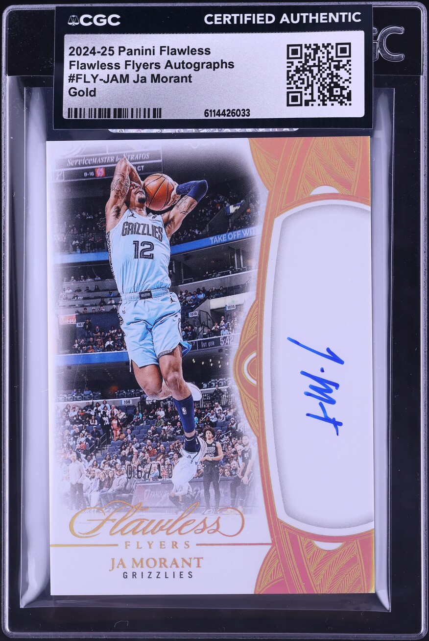2024 Panini Flawless Flyers Gold Ja Morant AUTO /10 #FLY-JAM CGC AUTH ...