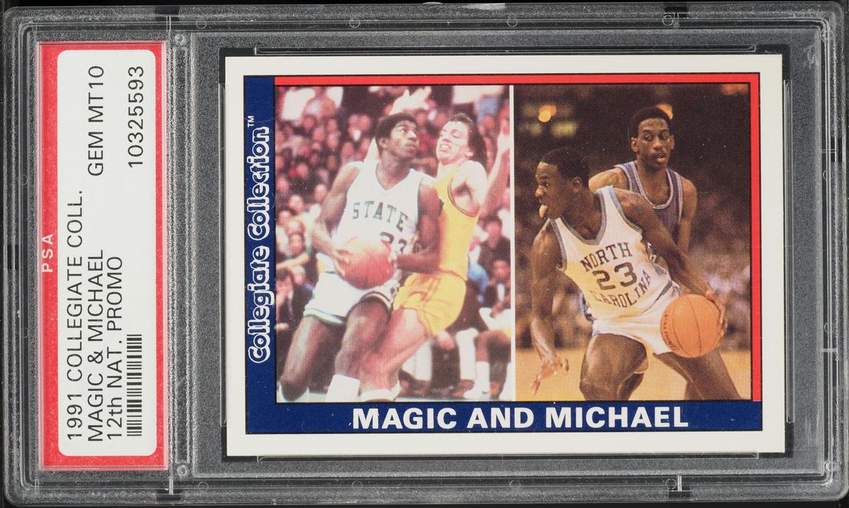 1991 Collegiate Collection 12th National Promo Magic & Michael Jordan PSA 10 GEM