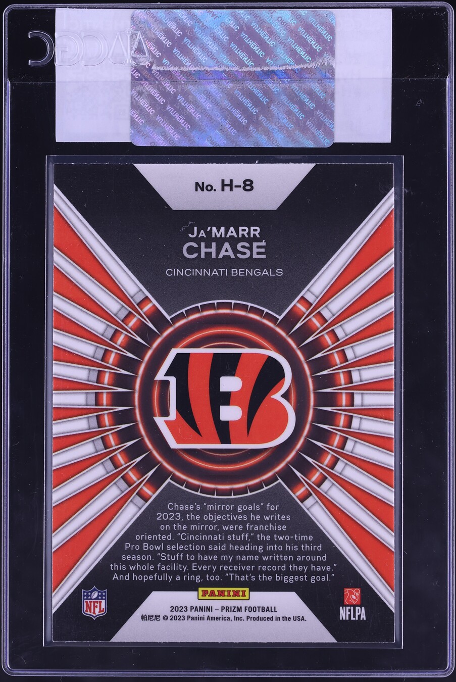2023 Panini Prizm Hype Ja'Marr Chase #H-8 CGC AUTH