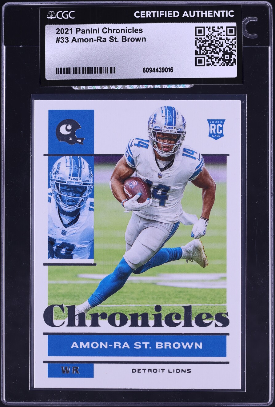 2021 Panini Chronicles Amon-Ra St. Brown ROOKIE #33 CGC AUTH