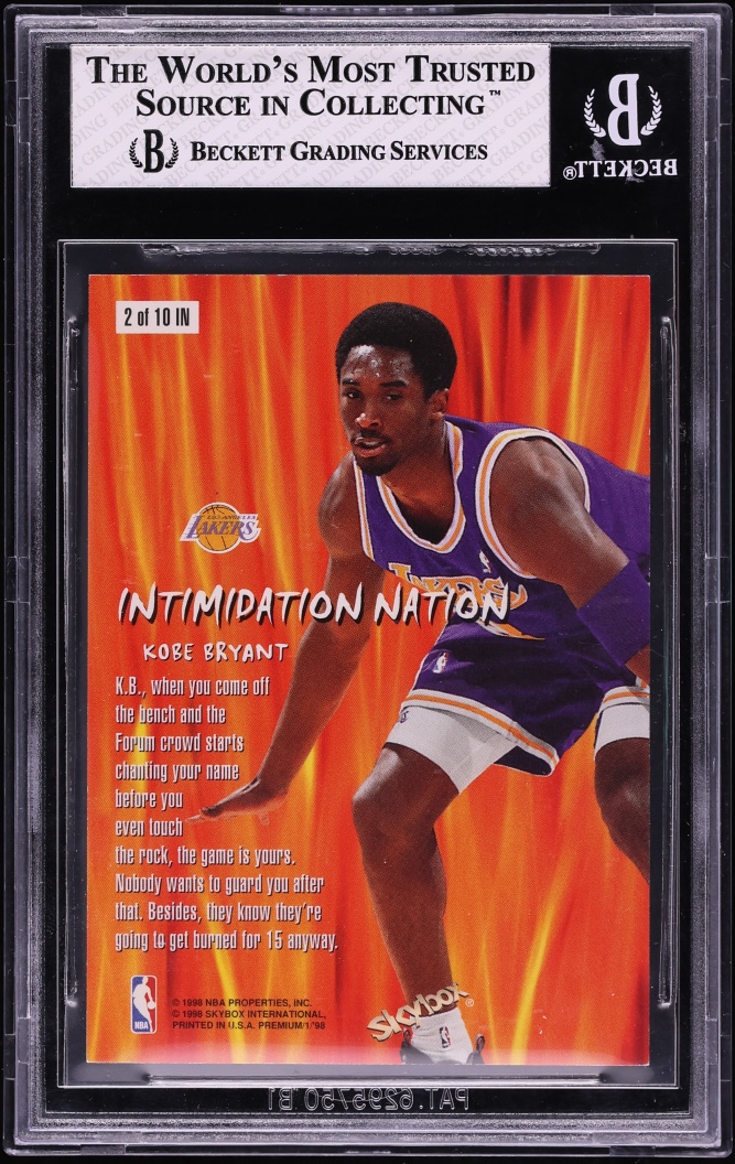 1998 Skybox Premium Intimidation Nation Kobe Bryant #2 BGS 8 NM-MT