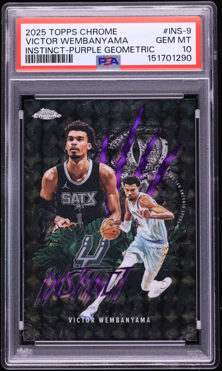 2025 Topps Chrome Instinct Purple Geometric Victor Wembanyama /75 #INS-9 PSA 10 GEM MINT