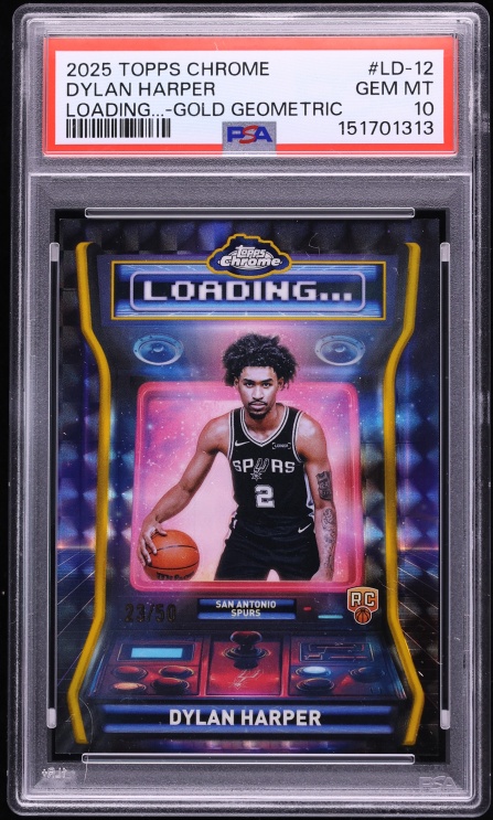 2025 Topps Chrome Loading Gold Geometric Dylan Harper ROOKIE /50 #LD-12 PSA 10 GEM MINT