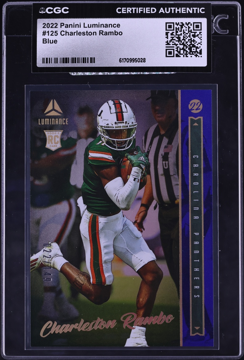 2022 Panini Luminance Blue Charleston Rambo ROOKIE /149 #125 CGC AUTH