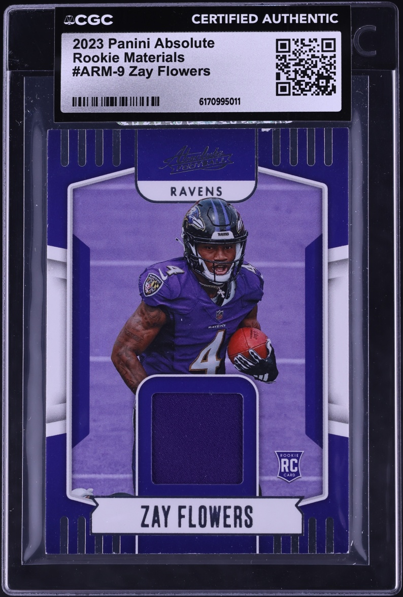 2023 Absolute Materials Zay Flowers ROOKIE PATCH #ARM-9 CGC AUTH
