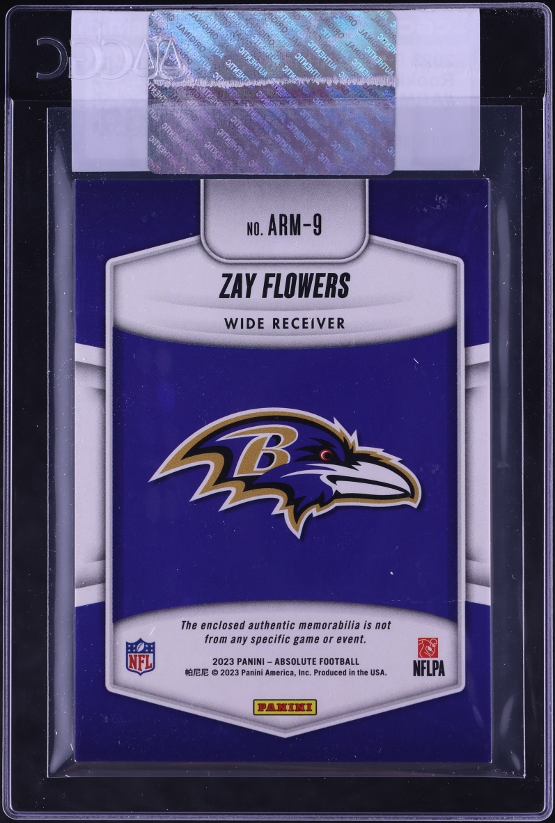 2023 Absolute Materials Zay Flowers ROOKIE PATCH #ARM-9 CGC AUTH