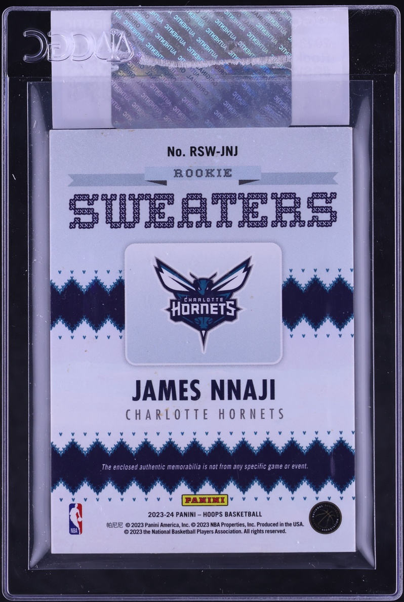 2023 Hoops Sweaters James Nnaji ROOKIE PATCH #RSW-JNJ CGC AUTH