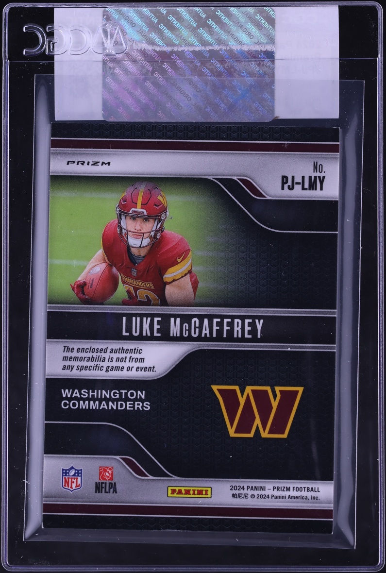 2024 Panini Prizm Premier Jerseys Luke McCaffrey ROOKIE PATCH #PJ-LMY CGC AUTH