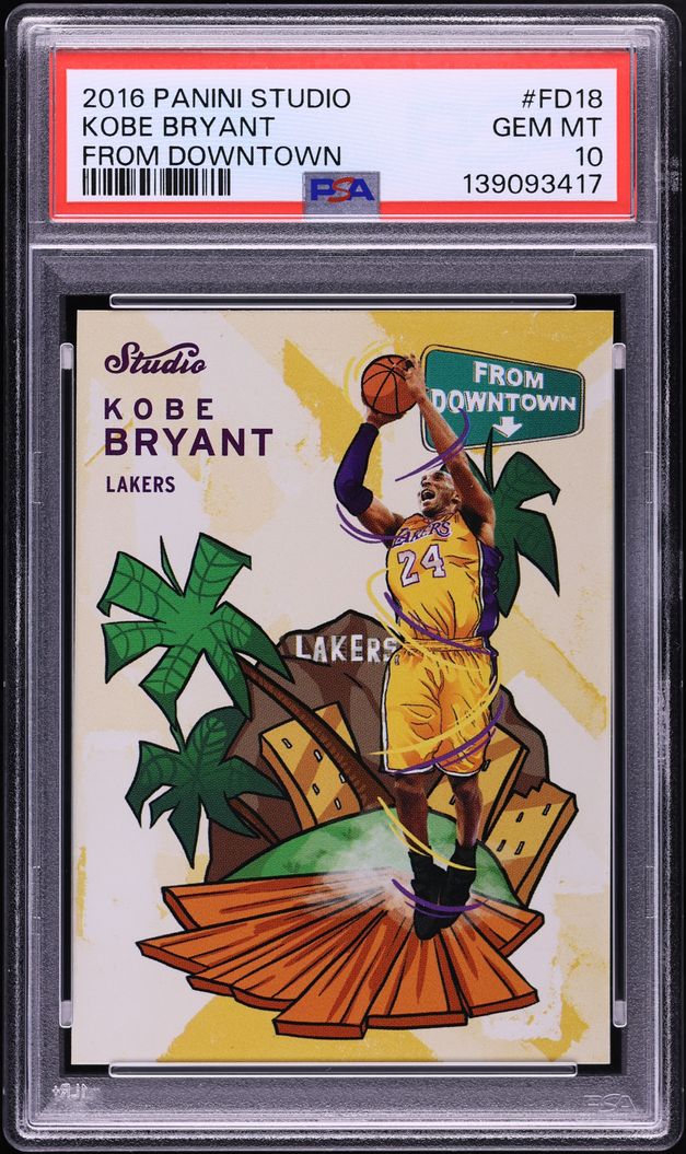 2016 Panini Studio Downtown Kobe Bryant #FD18 PSA 10 GEM MINT