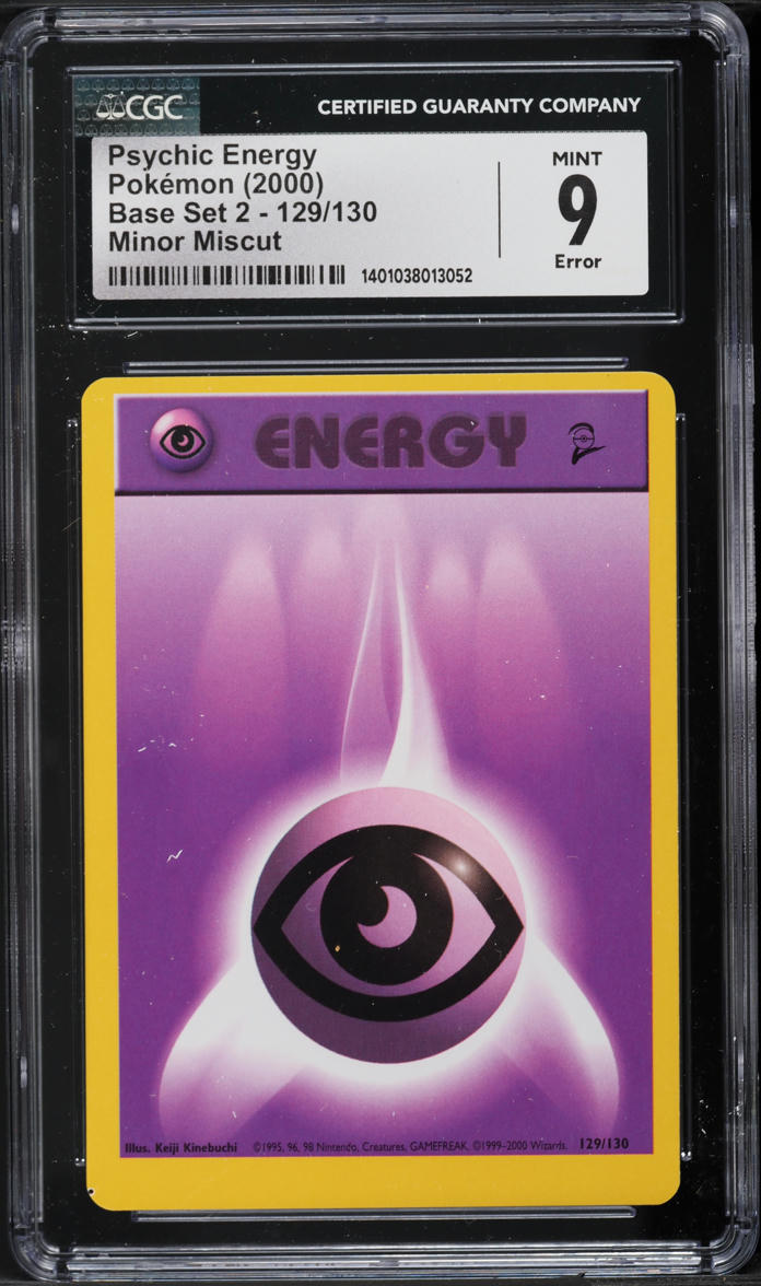 2000 Pokemon Base Set 2 Error Psychic Energy #129 CGC 9 MINT