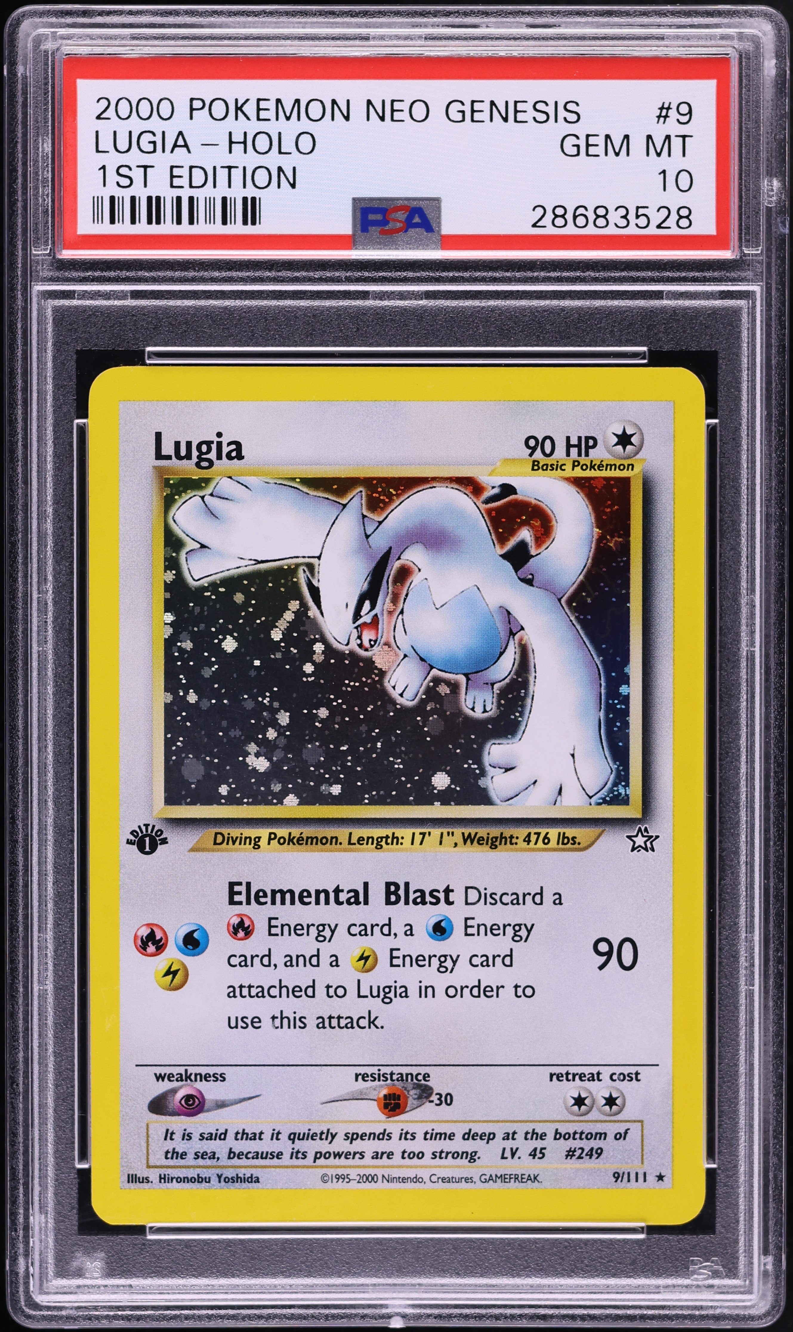 2000 Pokemon Neo Genesis 1st Edition Holo Lugia #9 PSA 10 GEM MINT