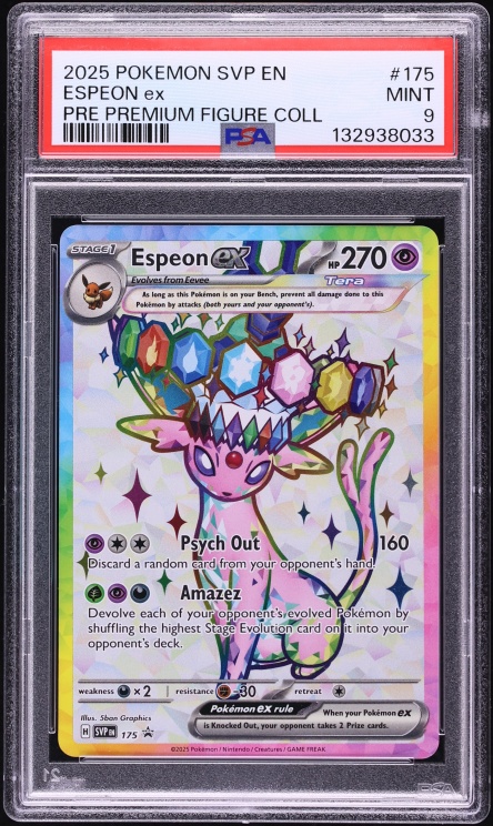 2025 Pokemon SV Promo Prismatic Evolutions Figure Full Art Espeon Ex #175 PSA 9 MINT