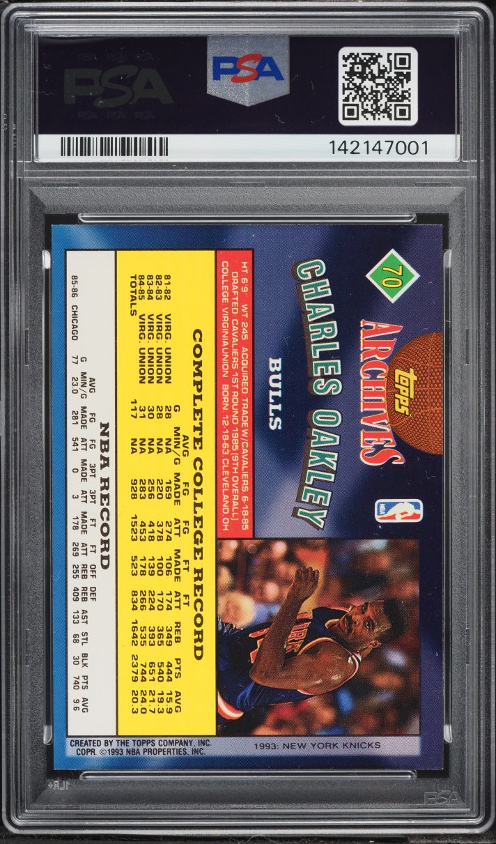 1992 Topps Archives Charles Oakley #70 PSA 8 NM-MT